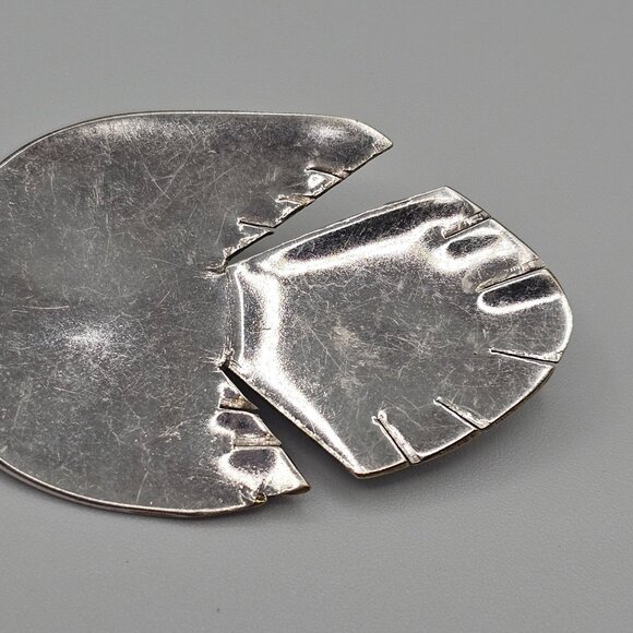 Handmade Sterling Silver 925 Dove Bird Artisan Love Gift Unique Spoon 2.25" Pin - Picture 4 of 14